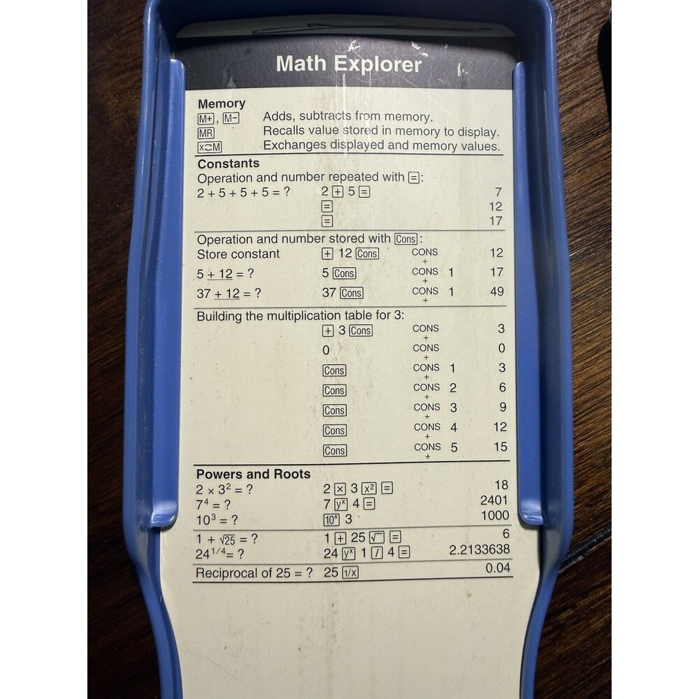 Texas Instruments 2 Math Explorer Solar Calculator Blue - Picture 2 of 4